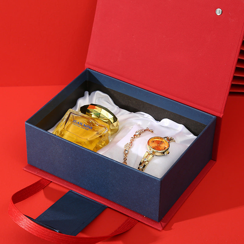 Modern Business Gift Set – Watch, Lipstick, Perfume & Earrings / Bracelet - Fanbuluxe