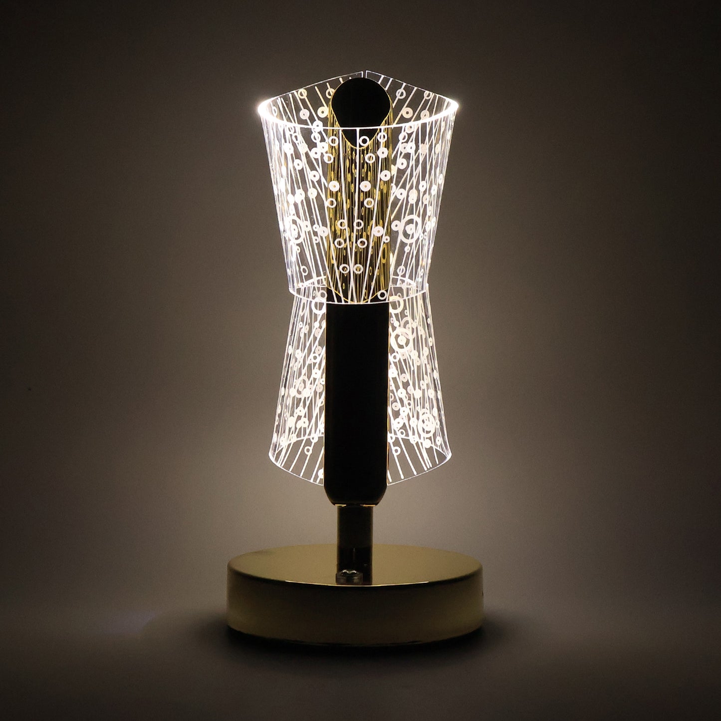 Luxury Crystal LED Double Shade Table Lamp – Elegant Bedside & Living Room Decor