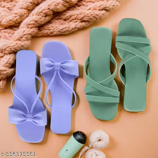 G11 - Women’s 2-Pair Footwear Combo – Sandals & Slip-On Slides