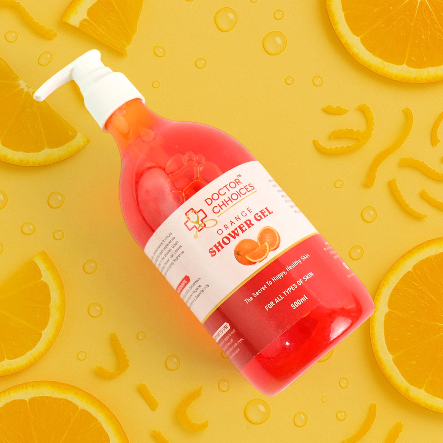 Doctor Chhoices Orange Shower Gel – 500ml | Hydrating Citrus Body Wash