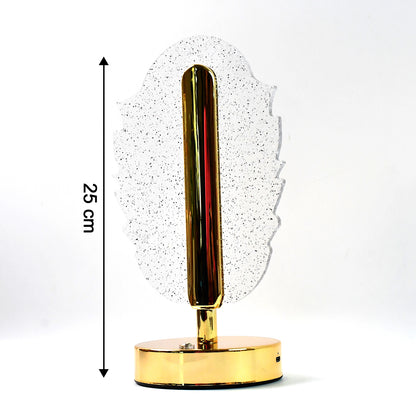 Feather Shape Crystal LED Table Lamp with USB – Modern Decorative Bedside & Study Light