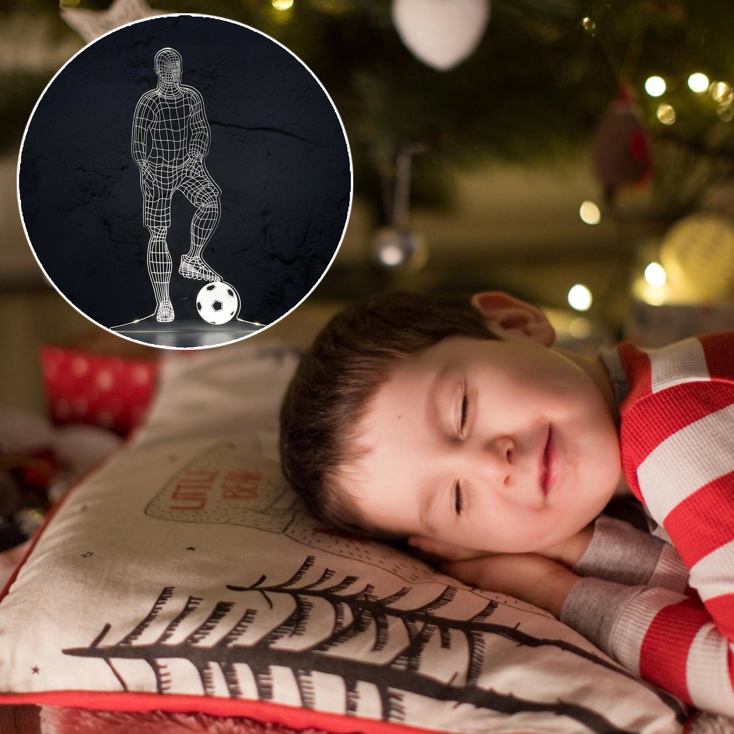 3D LED Night Lamp – Football Player Design, USB Powered