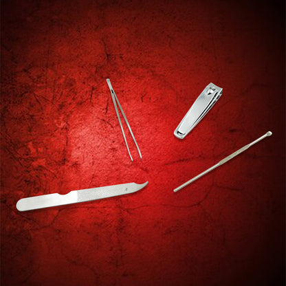 4-in-1 Nail Clipper Kit with Mirror – Stainless Steel Manicure Set (4 Pc)