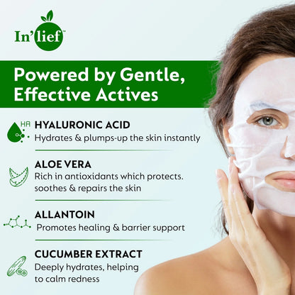 In’lief Hyaluronic Acid & Aloe Vera Hydrating Facial Sheet Mask – 1 Pc