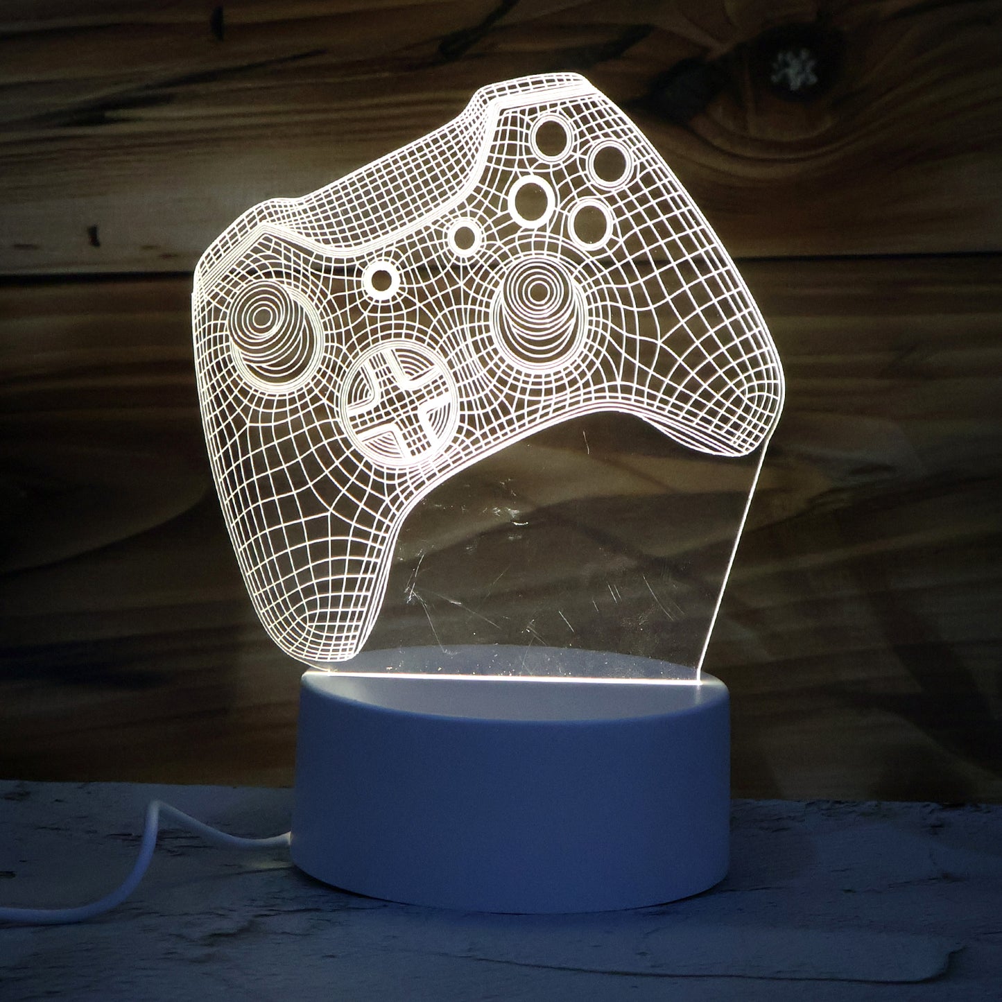 3D Illusion LED Night Lamp – Gaming Controller Design (USB Powered)