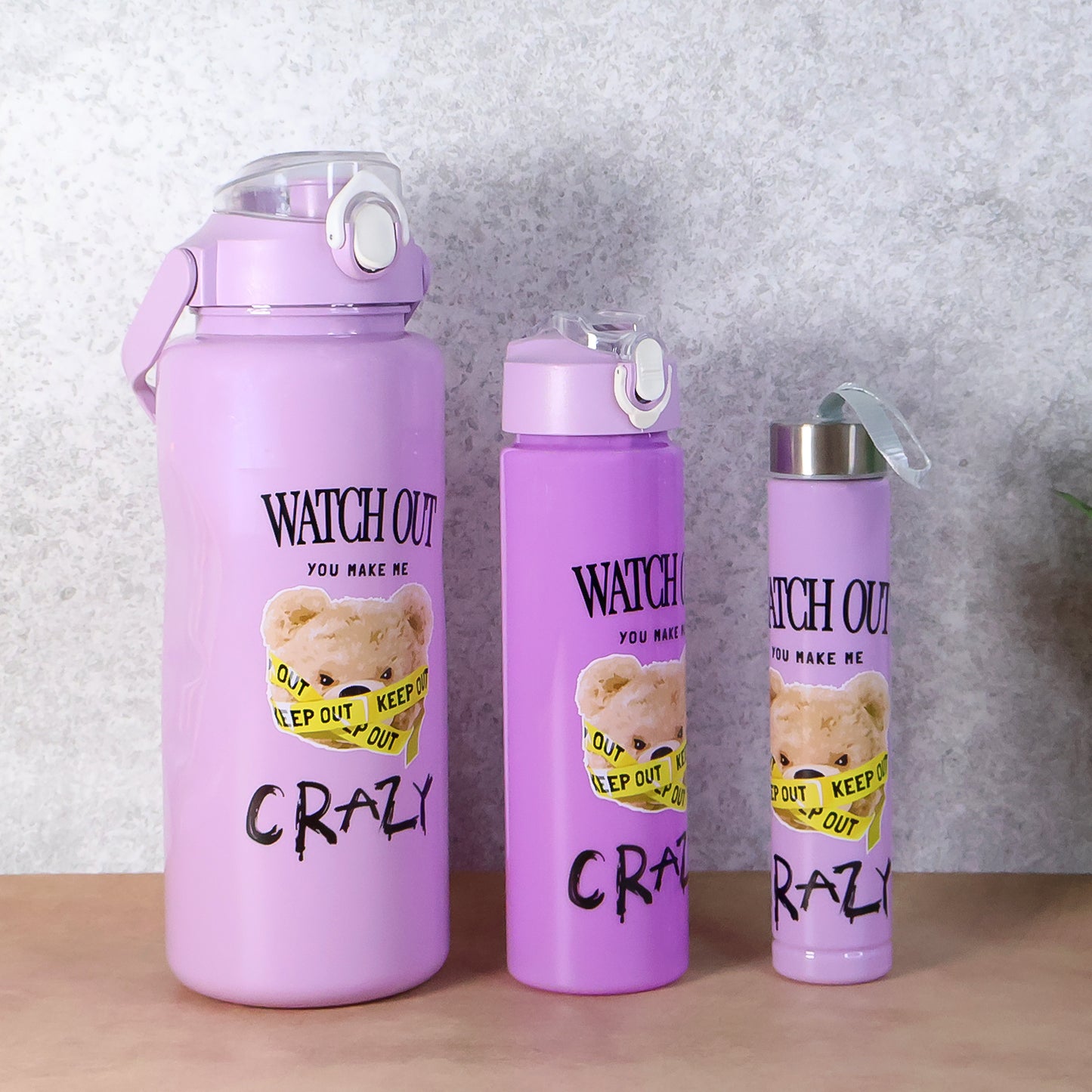 Premium 3-Piece Water Bottle Set – 2000ML + 900ML + 300ML, Leakproof & BPA-Free