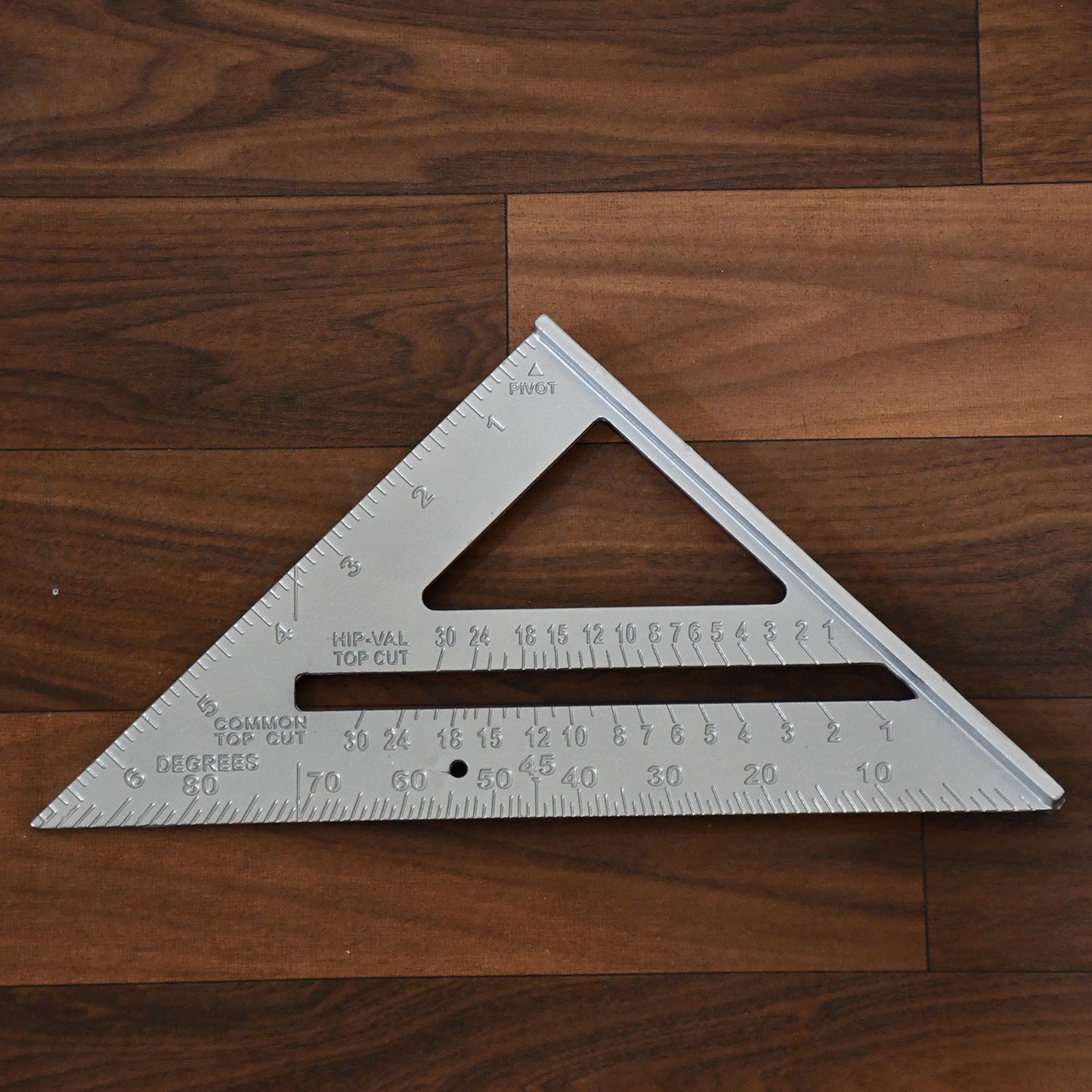 7-Inch Aluminum Alloy Rafter Square – Double Side Scale, 45° Triangle Measurement Hand Tool