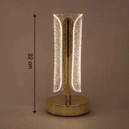 Luxury Tall Cylindrical Crystal LED Table Lamp with USB Charging – Elegant Bedside, Desk & Decorative Light