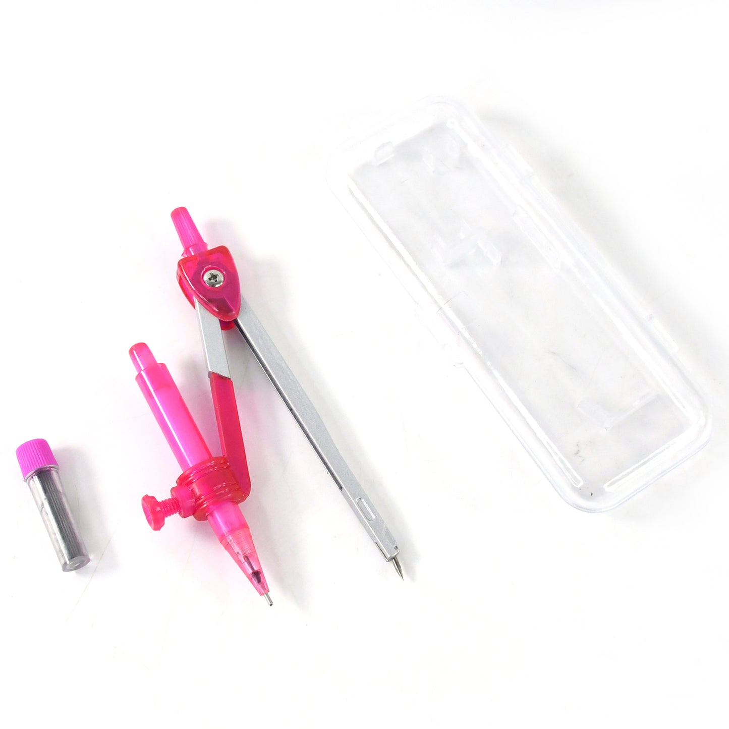 4-in-1 Student Geometry Compass Set – Mechanical Pencil & Extra Lead | Plastic Case