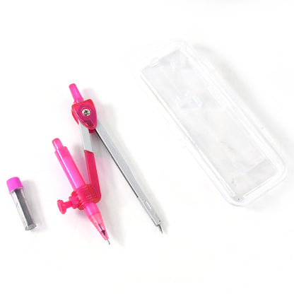 4-in-1 Student Geometry Compass Set – Mechanical Pencil & Extra Lead | Plastic Case