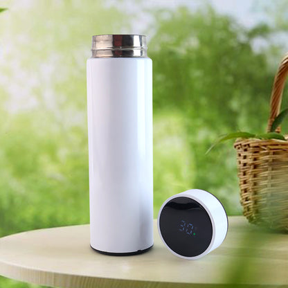 White Smart Vacuum Insulated Water Bottle – 500ML with LED Temperature Display