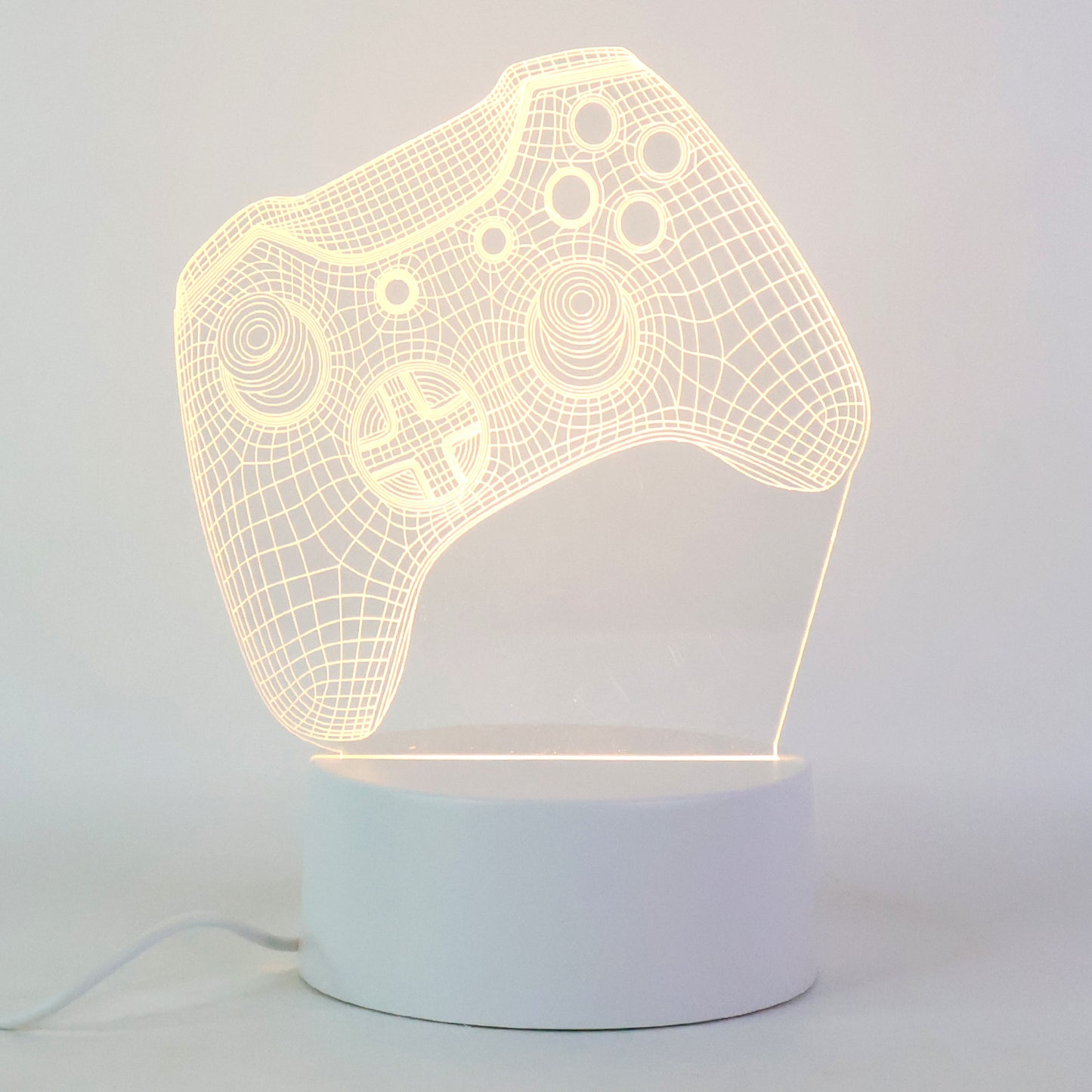 3D Illusion LED Night Lamp – Gaming Controller Design (USB Powered)