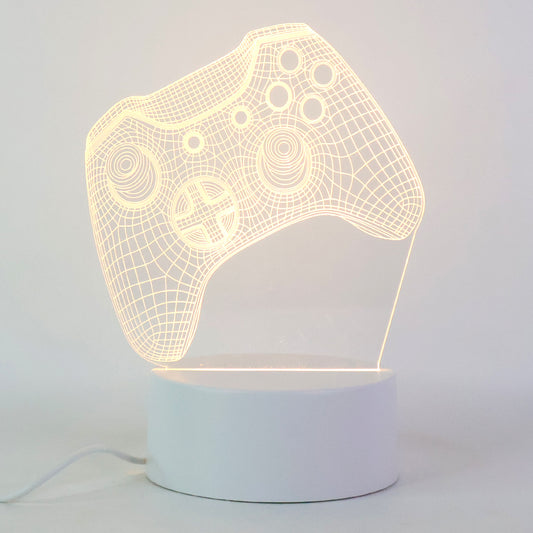 3D Illusion LED Night Lamp – Gaming Controller Design (USB Powered)