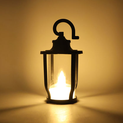 Set of 12 Lantern Shaped Flameless LED Candles with Hanging Hook – Warm Yellow Flickering Glow
