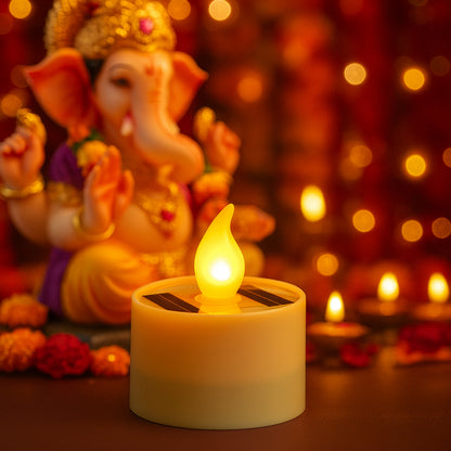 Solar LED Flameless Candle – Eco-Friendly Flickering Light