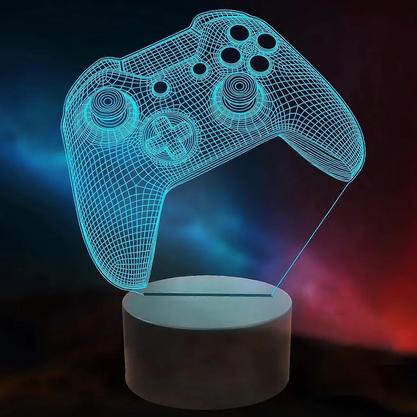3D Illusion LED Night Lamp – Gaming Controller Design (USB Powered)
