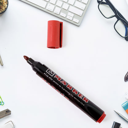 Premium Red Marker Pen Set – 12-Pack | Permanent, Waterproof & Quick-Dry