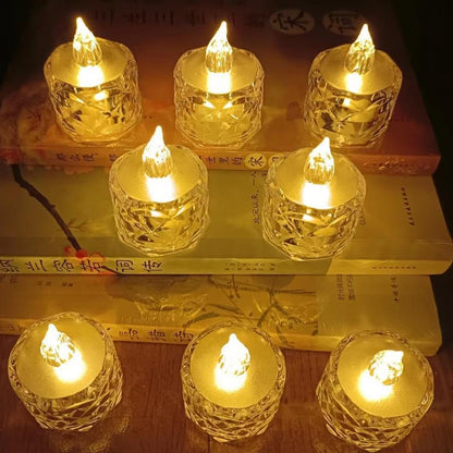 24 Pcs Flameless LED Tea Light Candles – Transparent Acrylic