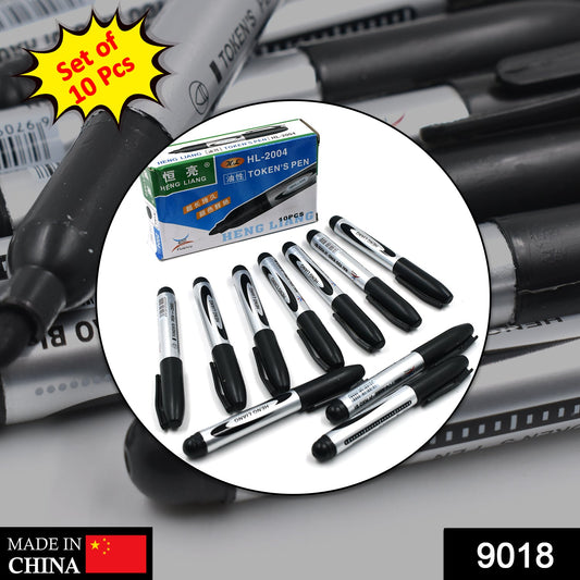 9018 10-Pc Black Marker Set – Lightweight & Easy to Use