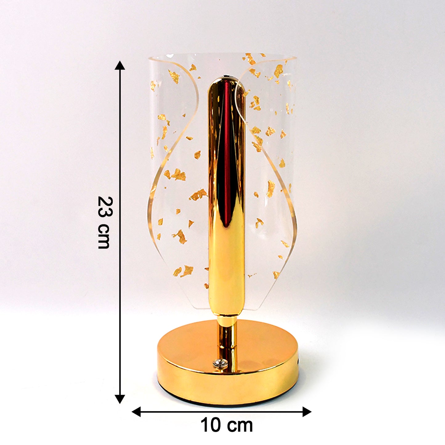 Luxury Golden Leaf Crystal LED Table Lamp with USB Charging