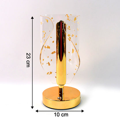 Luxury Golden Leaf Crystal LED Table Lamp with USB Charging