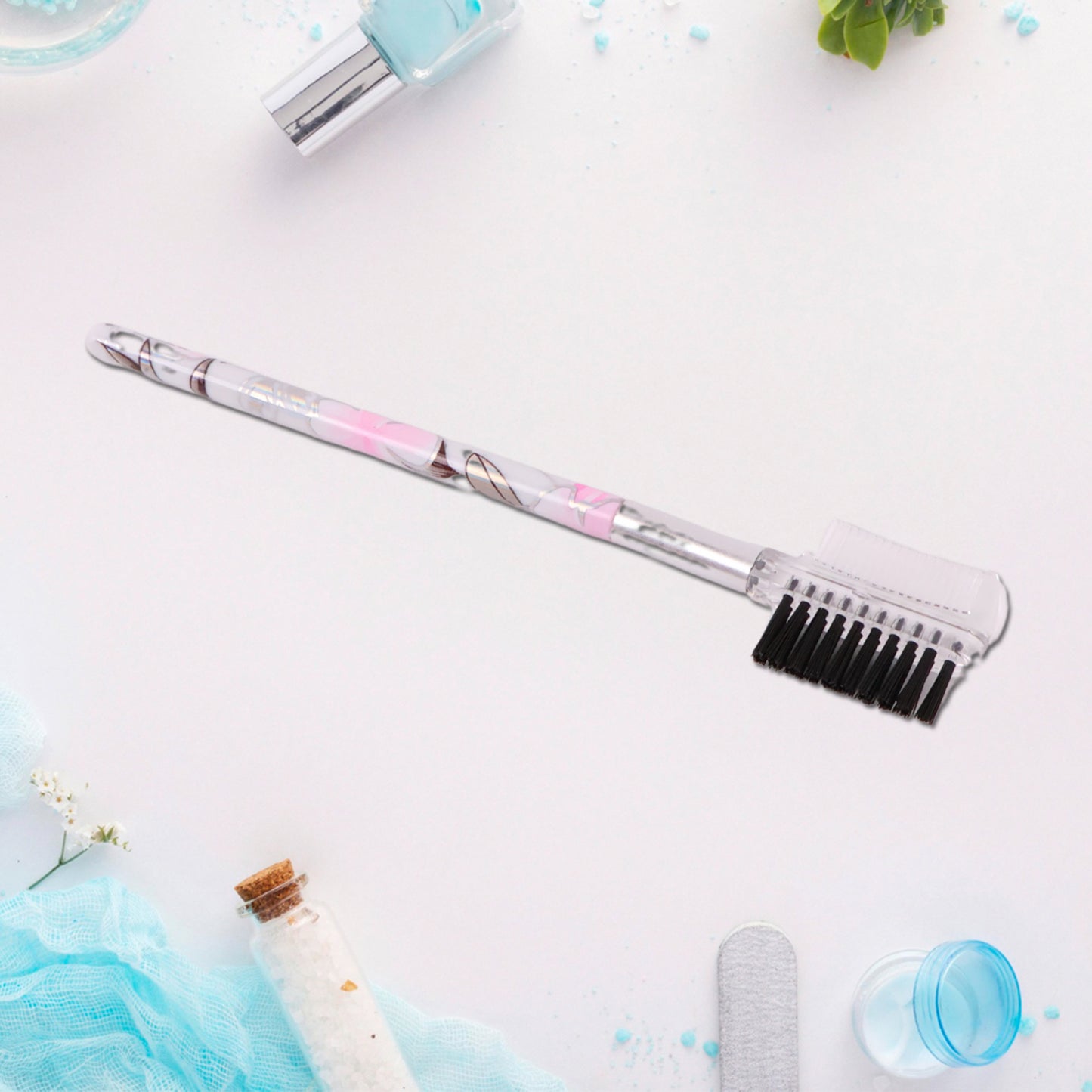 5-Piece Floral Makeup Brush Set – Eyes, Lips & Face Cosmetic Kit