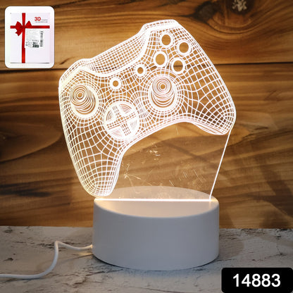 3D Illusion LED Night Lamp – Gaming Controller Design (USB Powered)