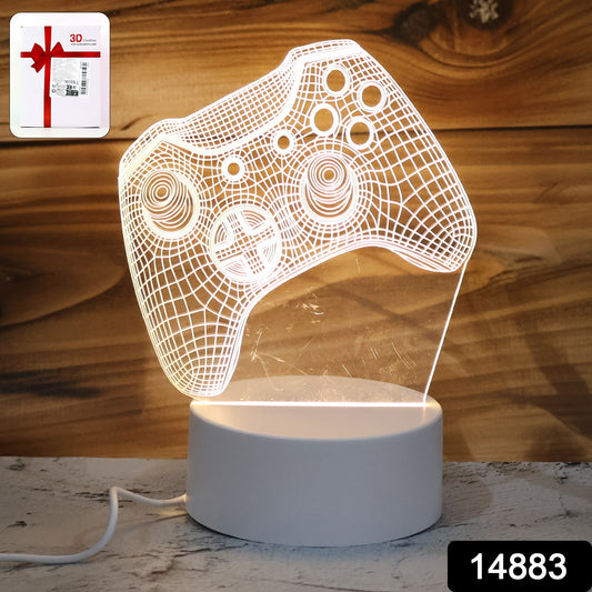 3D Illusion LED Night Lamp – Gaming Controller Design (USB Powered)