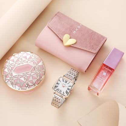Women’s Fashion Gift Set – Quartz Watch, Perfume, Air Cushion & Wallet - Fanbuluxe