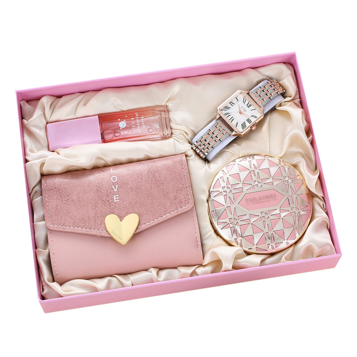 Women’s Fashion Gift Set – Quartz Watch, Perfume, Air Cushion & Wallet - Fanbuluxe