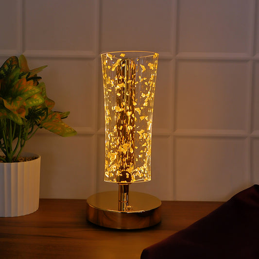 Golden Crystal LED Table Lamp – USB Rechargeable Decorative Light