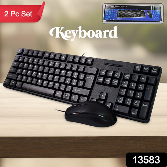 107-Key Wired USB Keyboard & Mouse Set – Ergonomic Home & Office Combo