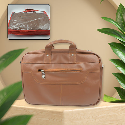 Multipurpose Faux Leather Laptop Bag – Messenger & Shoulder Bag for Men & Women