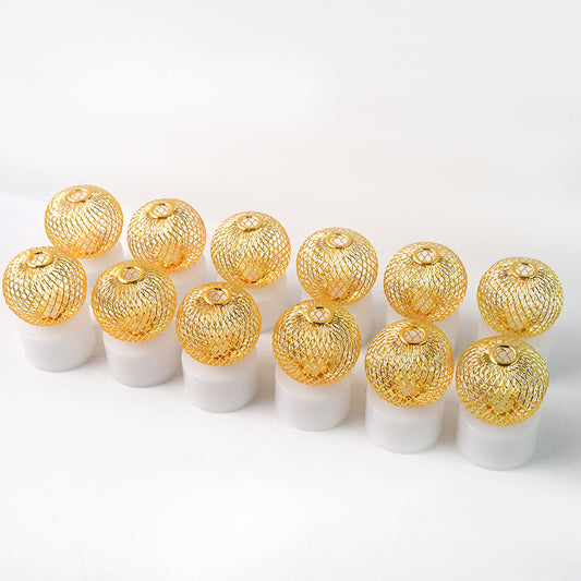 12 Pcs LED Ball Decorative Lights – Warm White Mesh Design