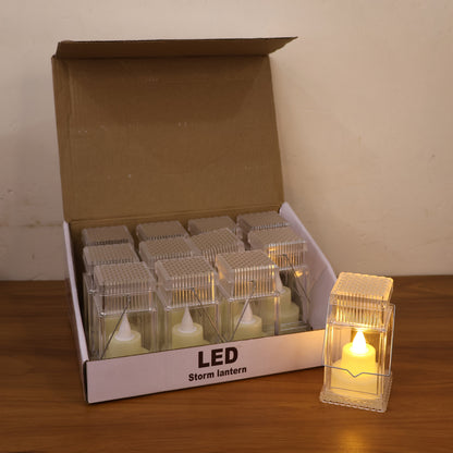 12 Pcs LED Storm Lantern Set – Battery Operated Flameless Decorative Lights