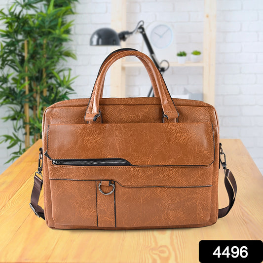 Premium Faux Leather Laptop Bag – Messenger Briefcase with Shoulder Strap
