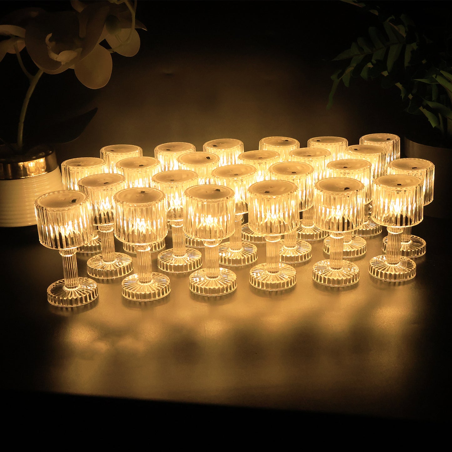 24 Pcs LED Mini Table Lamp Set – Battery Operated Crystal Effect Night Lights