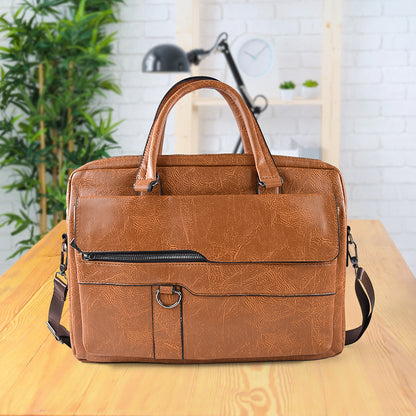 Premium Faux Leather Laptop Bag – Messenger Briefcase with Shoulder Strap