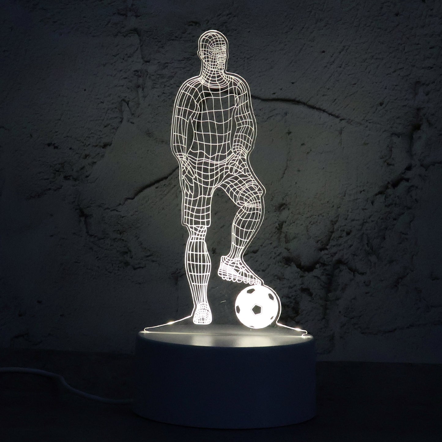 3D LED Night Lamp – Football Player Design, USB Powered