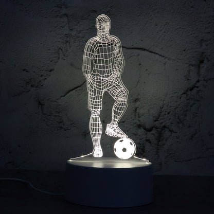 3D LED Night Lamp – Football Player Design, USB Powered