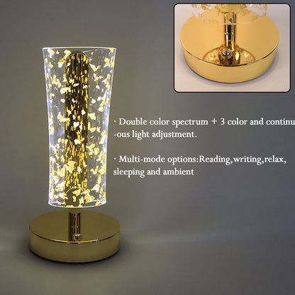 Golden Crystal LED Table Lamp – USB Rechargeable Decorative Light