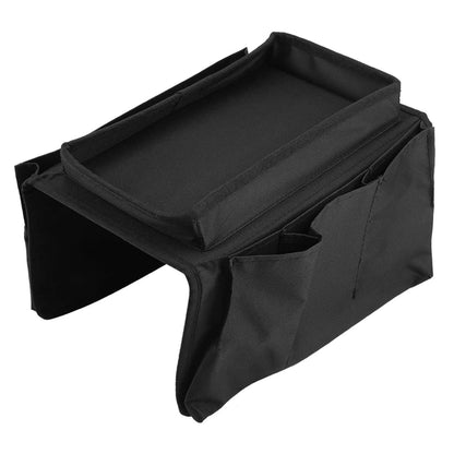 Sofa Armrest Hanging Storage Bag – Organizer for Books, iPad & Remotes (Black)