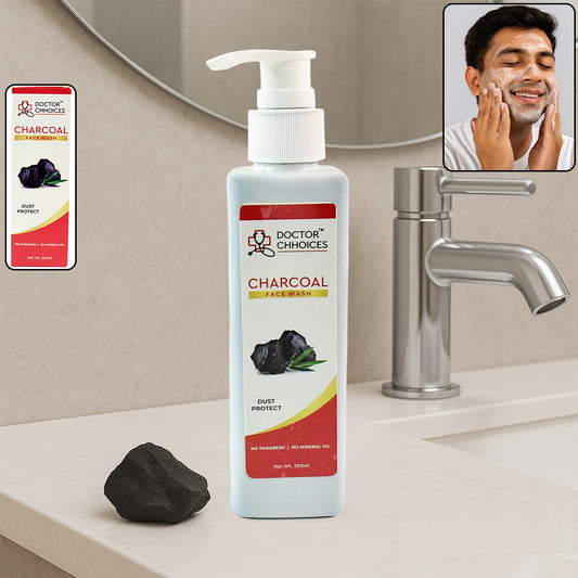 Doctor Chhoices Charcoal Face Wash – 200ml, Deep Detox & Oil Control