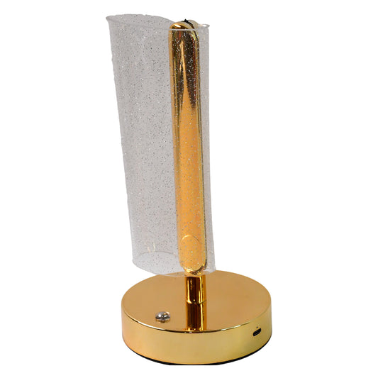 Crystal Sparkle LED Table Lamp with Golden Base – Decorative Bedside & Home Lighting