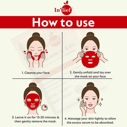 In’lief Vitamin C 0.5% Brightening & Hydrating Facial Sheet Mask – 1 Pc