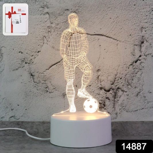 3D LED Night Lamp – Football Player Design, USB Powered