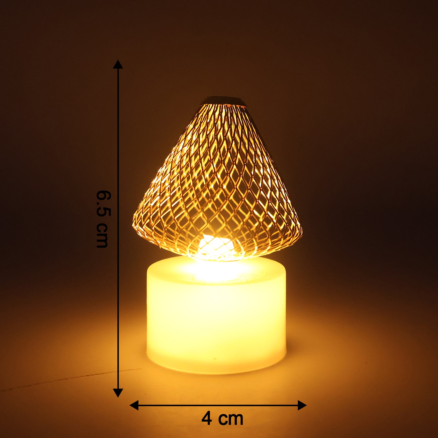 Set of 12 Golden Net LED Flameless Tealight Candles – Battery Operated Decorative Lights
