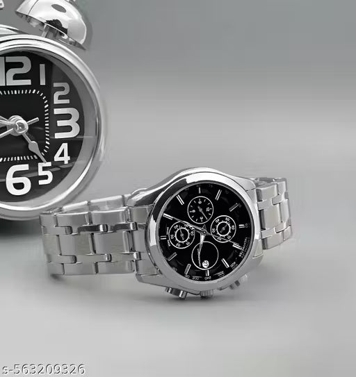 (5A) Trending Chronograph Analog Watch for Men – Stainless Steel Elegance with Date Function