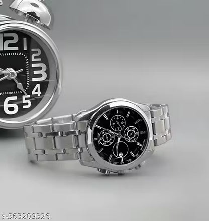 (5A) Trending Chronograph Analog Watch for Men – Stainless Steel Elegance with Date Function