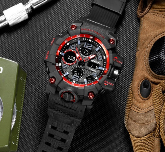 Men’s 55mm Resin Sports Watch – Japanese Movement, Mineral Glass, Durable Design - Fanbuluxe